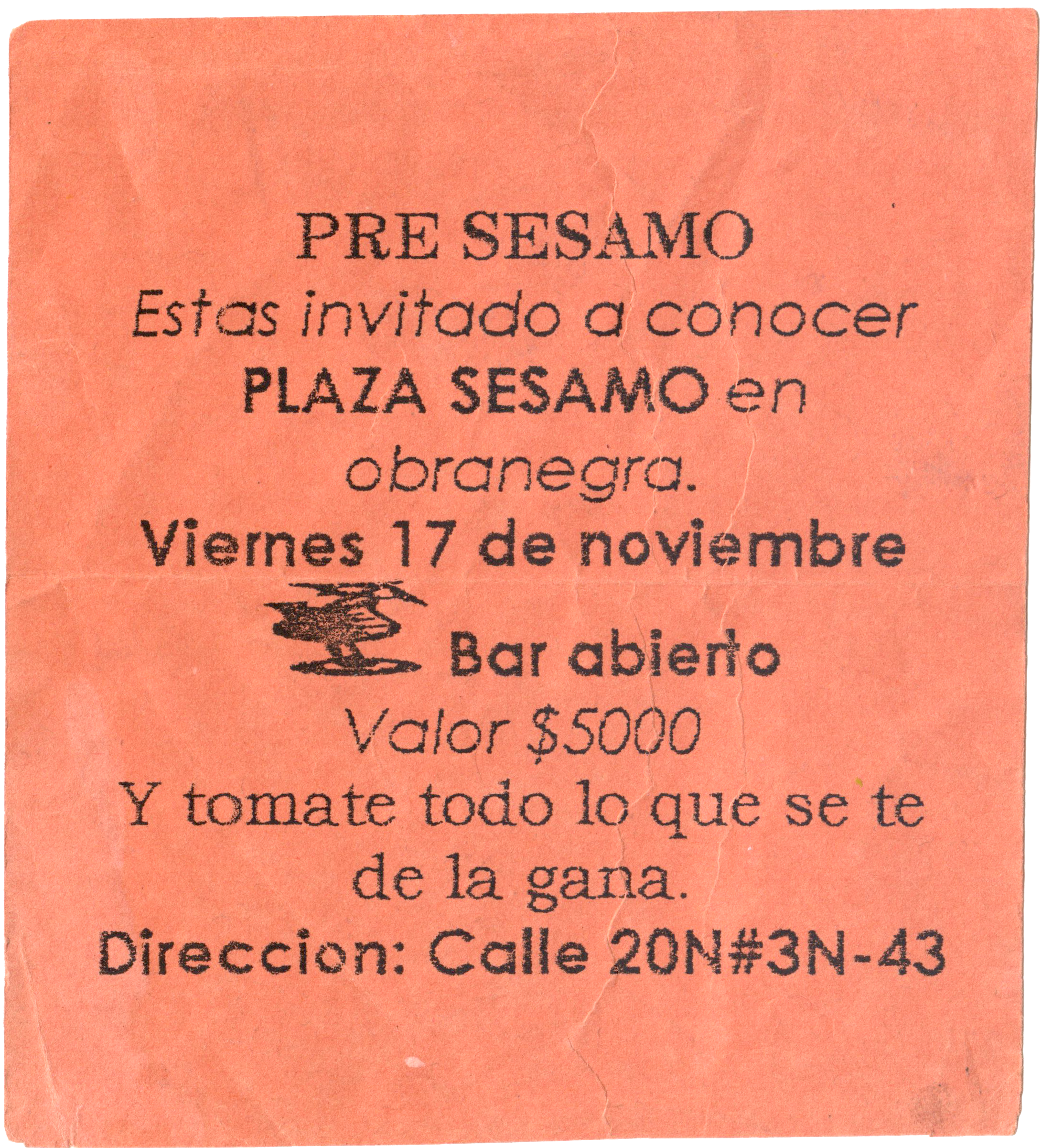 Inauguración de Plaza Sésamo Bar en 1995